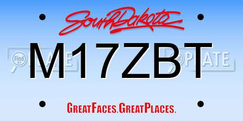 M17ZBT South Dakota License Plate