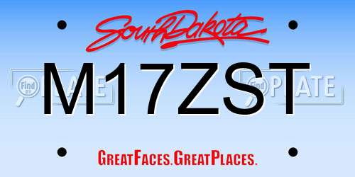 M17ZST South Dakota License Plate