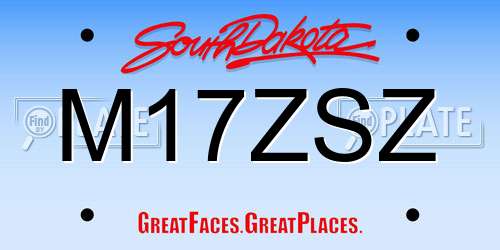 M17ZSZ South Dakota License Plate