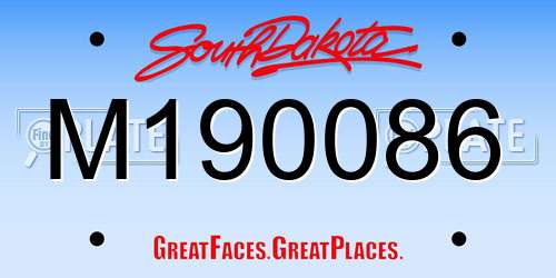 M190086 South Dakota License Plate