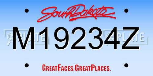 M19234Z South Dakota License Plate