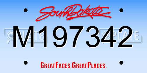 M197342 South Dakota License Plate