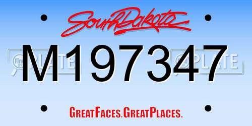 M197347 South Dakota License Plate
