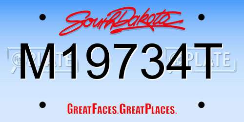 M19734T South Dakota License Plate