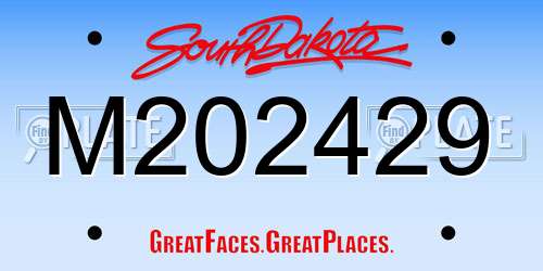 M202429 South Dakota License Plate