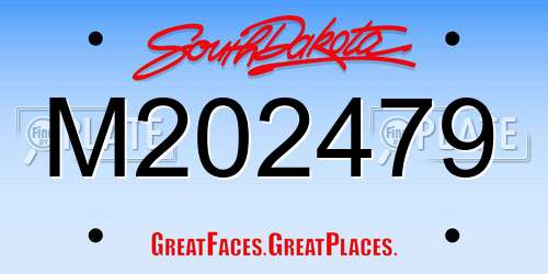 M202479 South Dakota License Plate