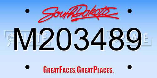 M203489 South Dakota License Plate