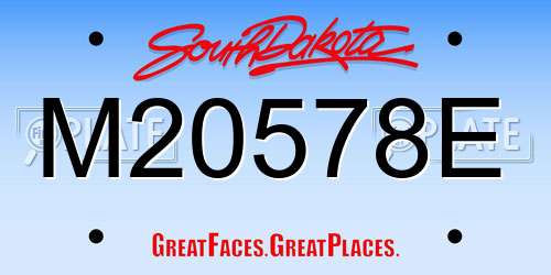 M20578E South Dakota License Plate