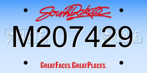 M207429 South Dakota License Plate