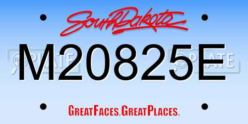M20825E South Dakota License Plate