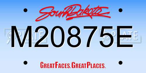 M20875E South Dakota License Plate
