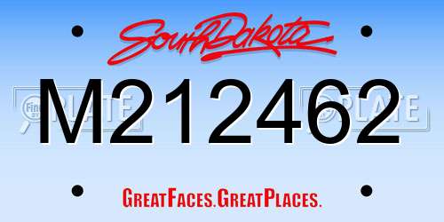 M212462 South Dakota License Plate