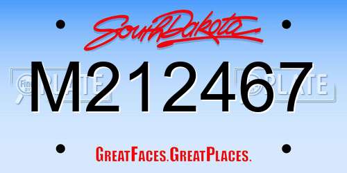 M212467 South Dakota License Plate