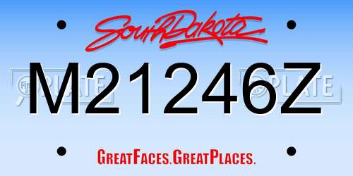 M21246Z South Dakota License Plate