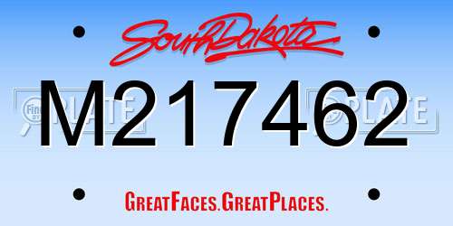 M217462 South Dakota License Plate
