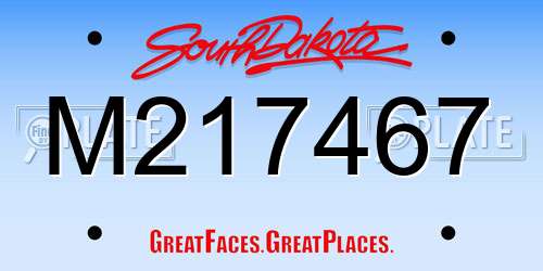 M217467 South Dakota License Plate