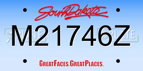 M21746Z South Dakota License Plate