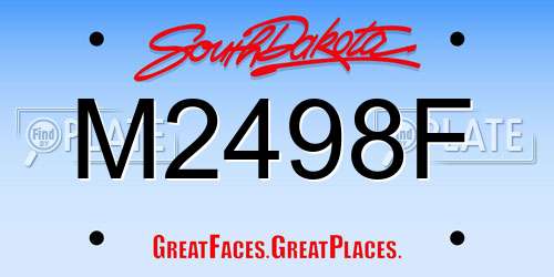 M2498F South Dakota License Plate