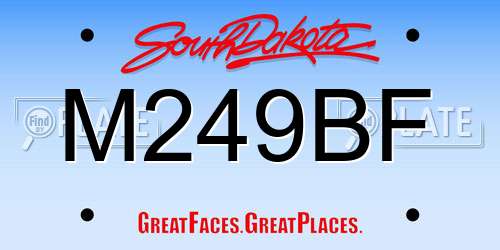 M249BF South Dakota License Plate