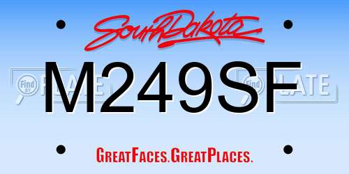 M249SF South Dakota License Plate