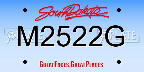 M2522G South Dakota License Plate
