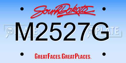 M2527G South Dakota License Plate