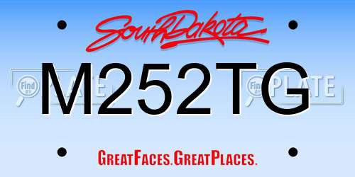 M252TG South Dakota License Plate
