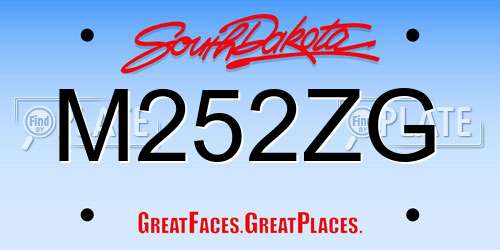 M252ZG South Dakota License Plate