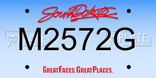 M2572G South Dakota License Plate