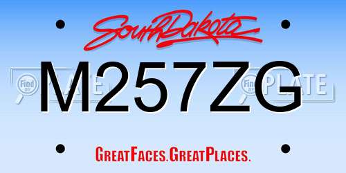 M257ZG South Dakota License Plate