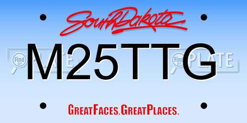M25TTG South Dakota License Plate