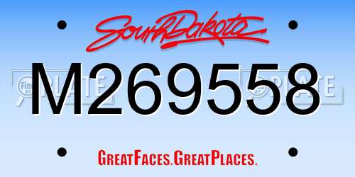 M269558 South Dakota License Plate
