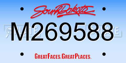 M269588 South Dakota License Plate