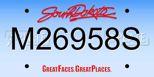 M26958S South Dakota License Plate