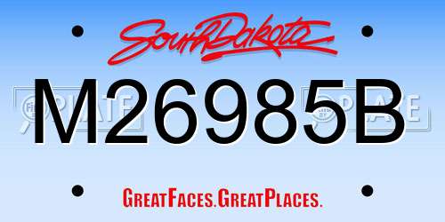 M26985B South Dakota License Plate