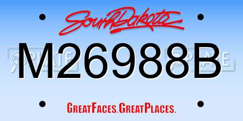 M26988B South Dakota License Plate