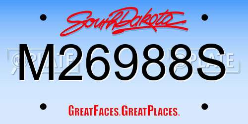 M26988S South Dakota License Plate