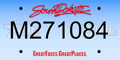 M271084 South Dakota License Plate
