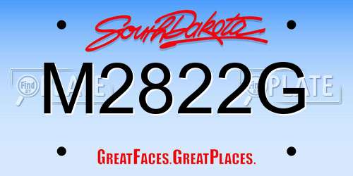 M2822G South Dakota License Plate