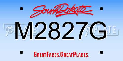 M2827G South Dakota License Plate