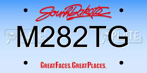 M282TG South Dakota License Plate