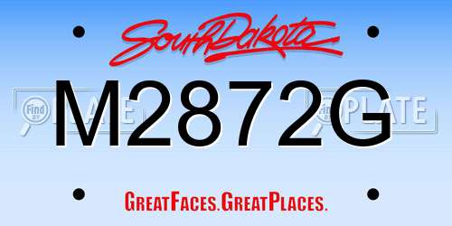 M2872G South Dakota License Plate