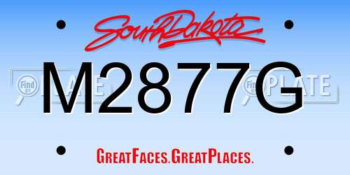 M2877G South Dakota License Plate