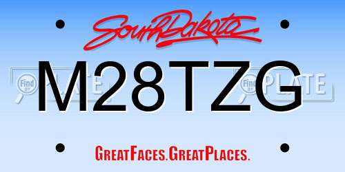 M28TZG South Dakota License Plate