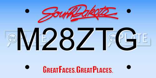 M28ZTG South Dakota License Plate