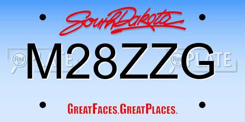 M28ZZG South Dakota License Plate