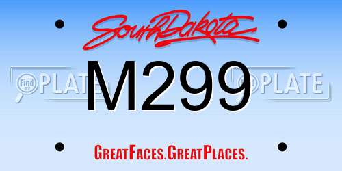 M299 South Dakota License Plate