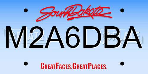 M2A6DBA South Dakota License Plate