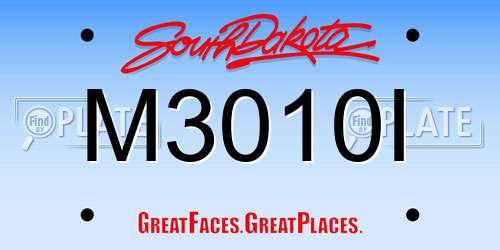 M3010I South Dakota License Plate
