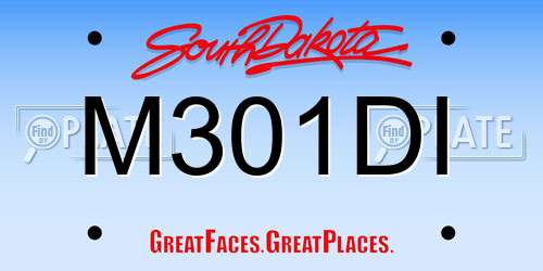 M301DI South Dakota License Plate